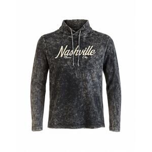 MV Sport Nashville Hoodie XXL Black Acid Wash Pullover Sweatshirt Music City